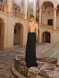 Primavera Couture 4145 Cross Back High Slit Fringe Dress