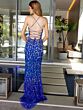 Primavera Couture 4147 Lace-Up Back High Slit Dress
