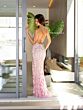 Primavera Couture 4147 Lace-Up Back High Slit Dress
