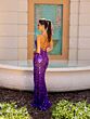 Primavera Couture 4151 V-Neck High Slit Embellished Dress
