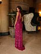 Primavera Couture 4153 Beaded V-Neck Low Back Dress