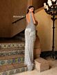 Primavera Couture 4165 Low V-Back Beaded Fringe Skirt Dress