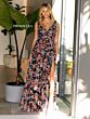 Primavera Couture 4167 High Slit Floral A-Line Dress