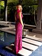 Primavera Couture 4169 Asymmetric Neck Fitted Dress