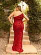 Primavera Couture 14002 Asymmetric Neck Beaded Dress