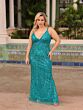 Primavera Couture 14044 Lace-Up Back Beaded Dress