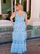 Primavera Couture 14052 Tiered Skirt Sleeveless A-Line Dress