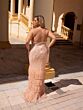 Primavera Couture 14055 Tiered Ruffle Hem Beaded Dress