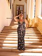 Primavera Couture 14071 Spaghetti Strap Floral Cross Back Dress
