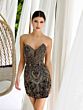 Primavera Couture 4226 Plunging Neckline Lace-Up Back Dress