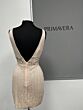 Primavera Couture 3505 Floral Beaded Waist Plunging Neck Dress