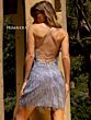 Primavera Couture 3812 Lace-Up Back Fringe Dress