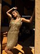 Primavera Couture 3828 Fringe Skirt Floral Top Dress
