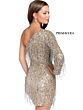 Primavera Couture 3858 One Sleeve Fringe Sequin Dress