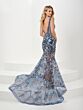Panoply 14172 Sheer Skirt Floral Sequin Dress - Stock Only