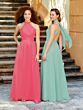 Aqua (Chiffon with Satin Band)