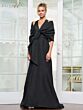 Rina Di Montella RD3121 V-Neck Removable Shawl A-Line Dress