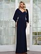 Rina Di Montella RD3238 Flutter Sleeve V-Neck Side Streamer Dress