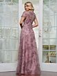 Rina Di Montella RD3248 Short Sleeve A-Line Embroidered Lace Dress