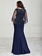 Christina Wu 17009 V-Neck with Cape Dress