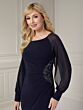 Christina Wu 17131 Bishop Sleeve Scoop Neck Dress