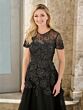 Christina Wu 17166 Short Sleeve Jewel Neck Evening Gown