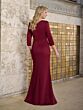Christina Wu 17176 Asymmetric Peplum V-Neck Mother Of The Bride Dress