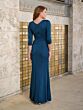 Christina Wu 17176 Asymmetric Peplum V-Neck Mother Of The Bride Dress