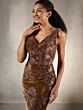 Christina Wu 17231 V-Neck Floral Velvet Dress