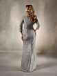 Christina Wu 17232 Three-Quarter Sleeves Sequin Dress
