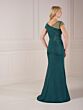 Christina Wu 17141 Cap Sleeve Ruffle Slit Dress