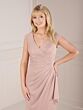 Christina Wu 17143 Faux Wrap Pleated Dress
