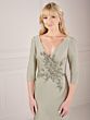 Christina Wu 17148 Beaded Bodice Three Quarter Sleeves Dress
