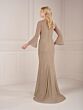 Christina Wu 17151 Bell Sleeves Faux Wrap Dress