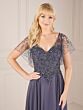 Christina Wu 17156 Batwing Sleeve Beaded Bodice Dress