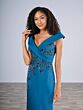 Christina Wu 17185 Portrait Neck Beaded Lace Bodice Dress