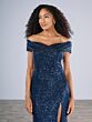 Christina Wu 17187 High Slit Off-The-Shoulder Dress