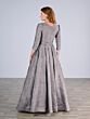 Christina Wu 17193 Pleated Skirt Three-Quarter Sleeve Dress