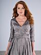 Christina Wu 17193 Pleated Skirt Three-Quarter Sleeve Dress