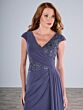 Christina Wu 17194 Cap Sleeve Beaded V-Neck Dress