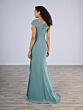 Christina Wu 17195 Cap Sleeve Pleated V-Neck Dress