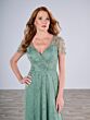 Christina Wu 17198 Beaded A-Line Short Sleeve Dress