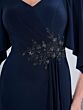 Christina Wu 17199 Cape Sleeve V-Neck Dress