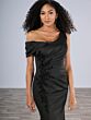 Christina Wu 17204 Draped Bodice Asymmetric Neck Dress