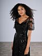 Christina Wu 17207 Beaded A-Line Short Sleeve Dress