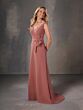 Christina Wu 17239 Bow Belt V-Neckline Dress