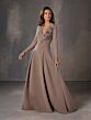 Christina Wu 17240 Long Sleeve Pleated Skirt Dress