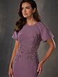 Christina Wu 17247 Puff Sleeve Jewel Neckline Dress