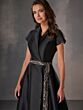 Christina Wu 17263 Beaded Belt Collar Neckline Dress