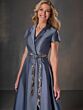 Christina Wu 17263 Beaded Belt Collar Neckline Dress